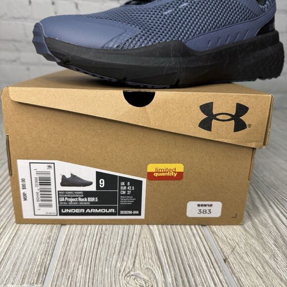 Under Armour Project Rock BSR5 Training Shoes Men’s 9 Blue Black Gym Low Top New
